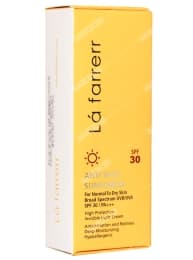 کرم ضد آفتاب و ضدلک بی رنگ پوست های خشک و معمولی SPF30 لافارر