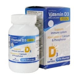 ویتامین د3 او پی دی فارما 1000 واحدی(60 عددی)