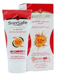 کرم ضد آفتاب و ضد چروک SPF50 بژ طبیعی سان سیف