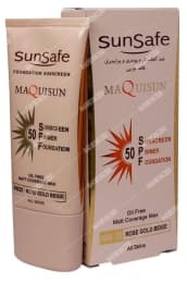 ضد آفتاب پودری و پرایمری SPF50 بژ رزگلد سان سیف