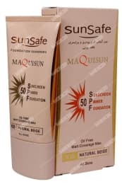 ضد آفتاب پودری و پرایمری SPF50 بژ طبیعی سان سیف