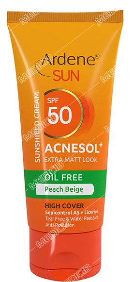 کرم ضد آفتاب آکنه سول پلاس SPF50 بژ هلویی آردن سان