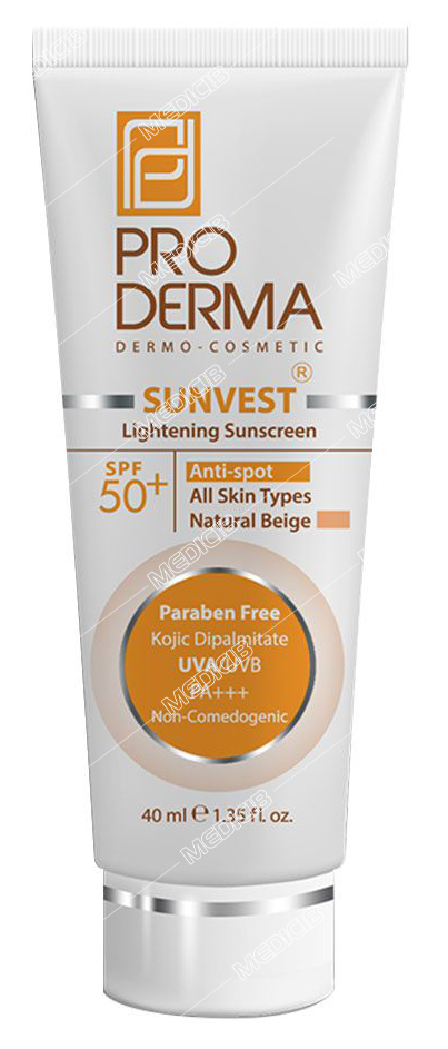کرم ضد آفتاب و روشن کننده لک SPF50 بژ طبیعی پرودرما