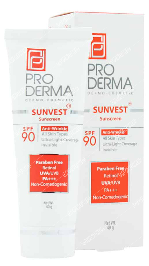 کرم ضد آفتاب و ضدچروک SPF90 بدون رنگ پرودرما