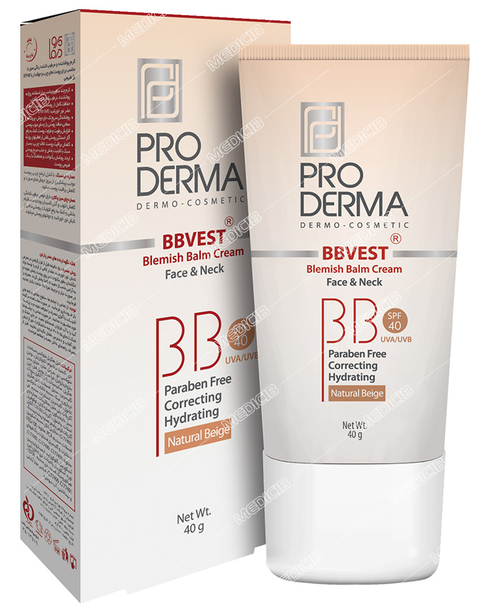 کرم پوشاننده صورت SPF40 رنگ بژ طبیعی پرودرما