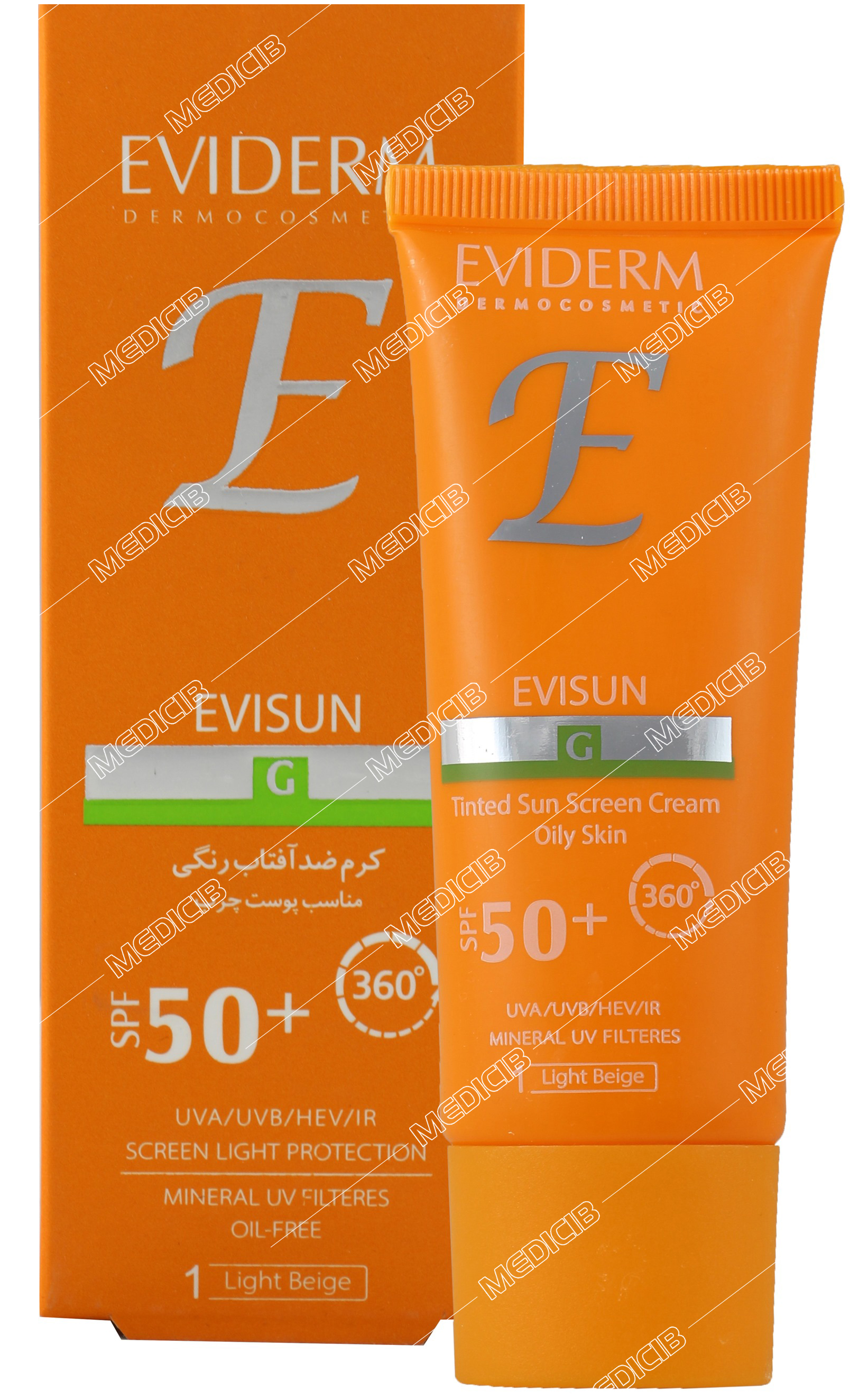 کرم ضد آفتاب رنگی پوست چرب SPF50 بژ روشن اویدرم
