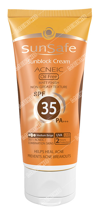 کرم ضد آفتاب فاقد چربی SPF35 بژ متوسط سان سیف