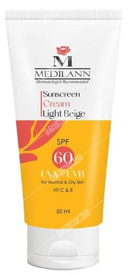 کرم ضد آفتاب SPF60 بژ روشن مدیلن